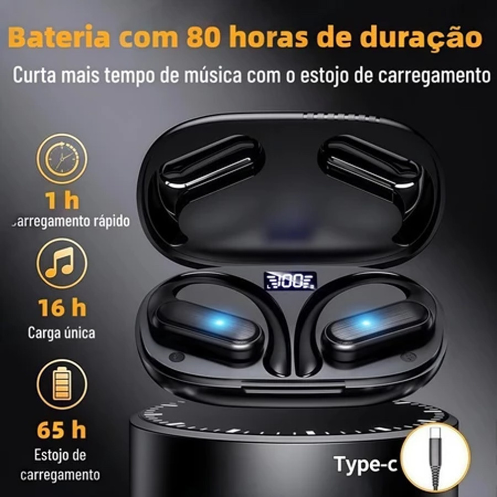 A520 Fones De Ouvido Controle Toque Bluetooth 5.3 HiFI Estéreo  Água TWS Fone Esportes Sem Fio
