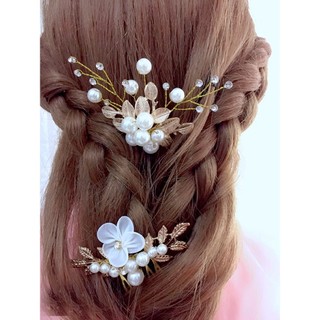 High-End versão coreana acessórios de cabeça de casamento nupcial placa garfo de cabelo pérola em forma de u clipe flor 