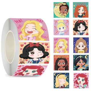 500 Adesivos de Desenhos Animados das Princesas Disney, 10 Designs/Rolo de Fita GA2M Q8TI