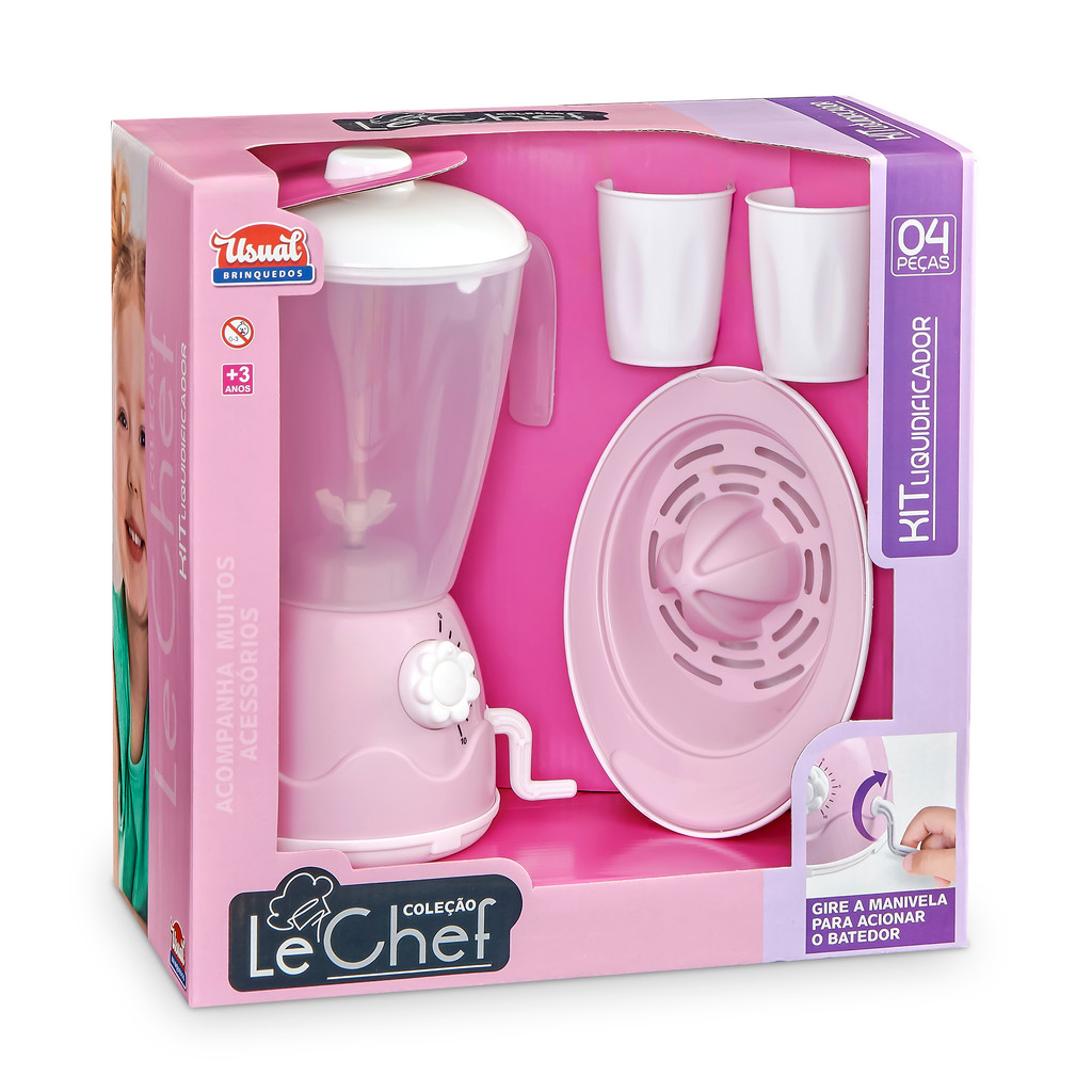 Kit Liquidificador Infantil Brinquedo Acessórios New Le Chef