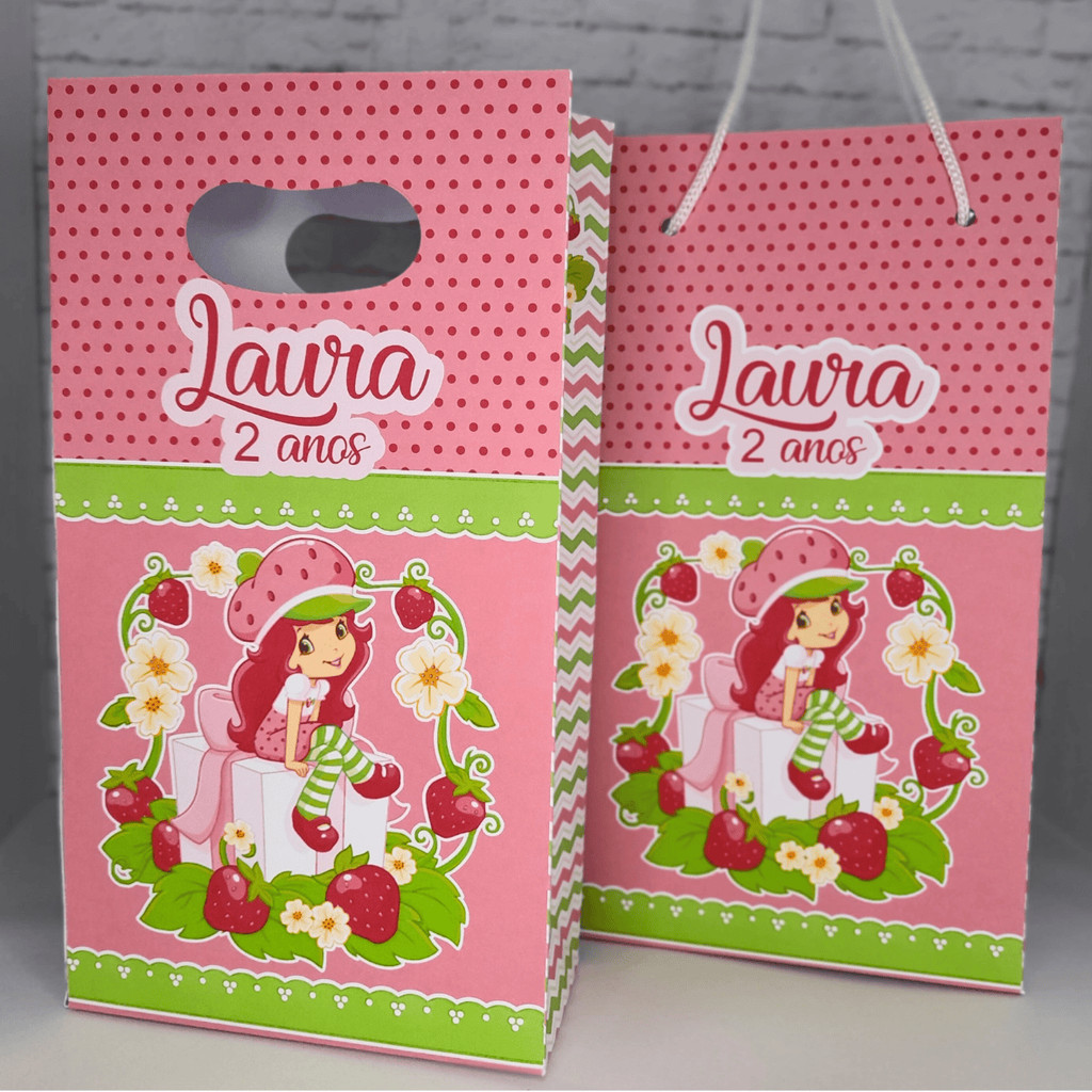 PEGUE E MONTE - SACOLINHA PERSONALIZADA MORANGUINHO, MIMO PARA FESTA, LEMBRANCINHA DE ANIVERSÁRIO, PERSONALIZADO