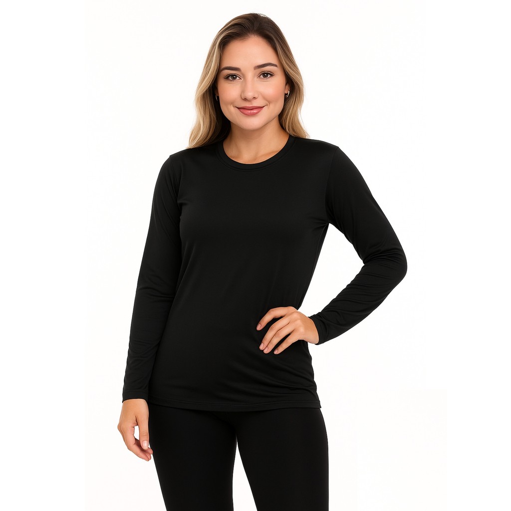 Camisa UV Feminina UV 50+ Segunda Pele Esportiva Dry Fit Manga Longa Lisa
