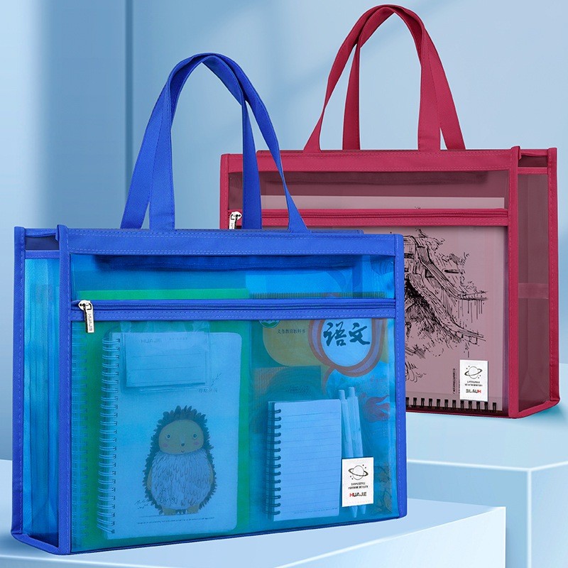 Bolsa de Armazenamento A3 de Malha Transparente, Bolsa de Arte, Bolsa de Arquivo Grande, Bolsa Tote