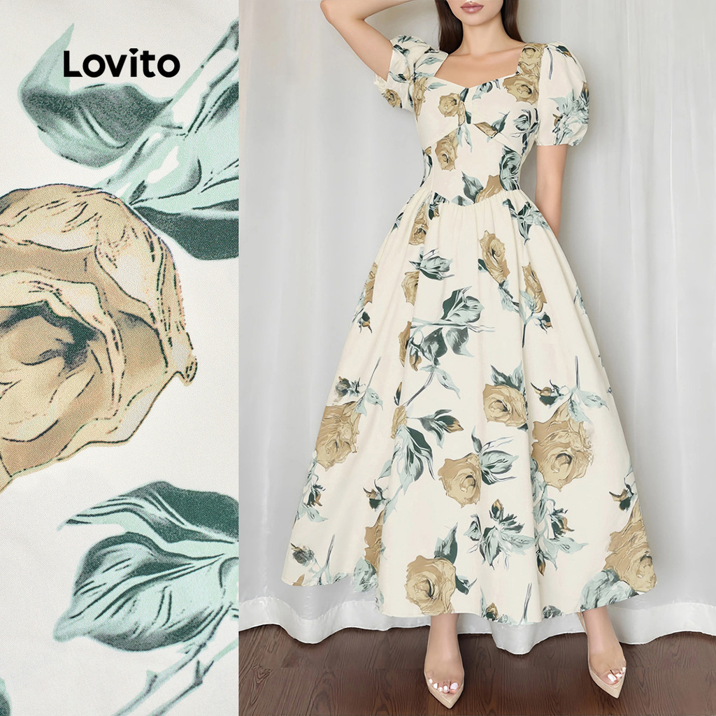 (New) Lovito Vestido de Primavera/verão para Mulheres Casual com Zíper e laço L149LD264 em Oferta na Shopee