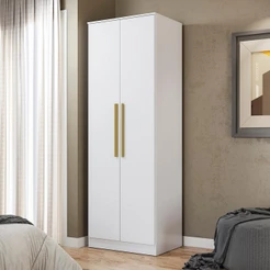 Guarda-Roupa 2 Portas 2 Gavetas Kappesberg Adapt Branco 80cm