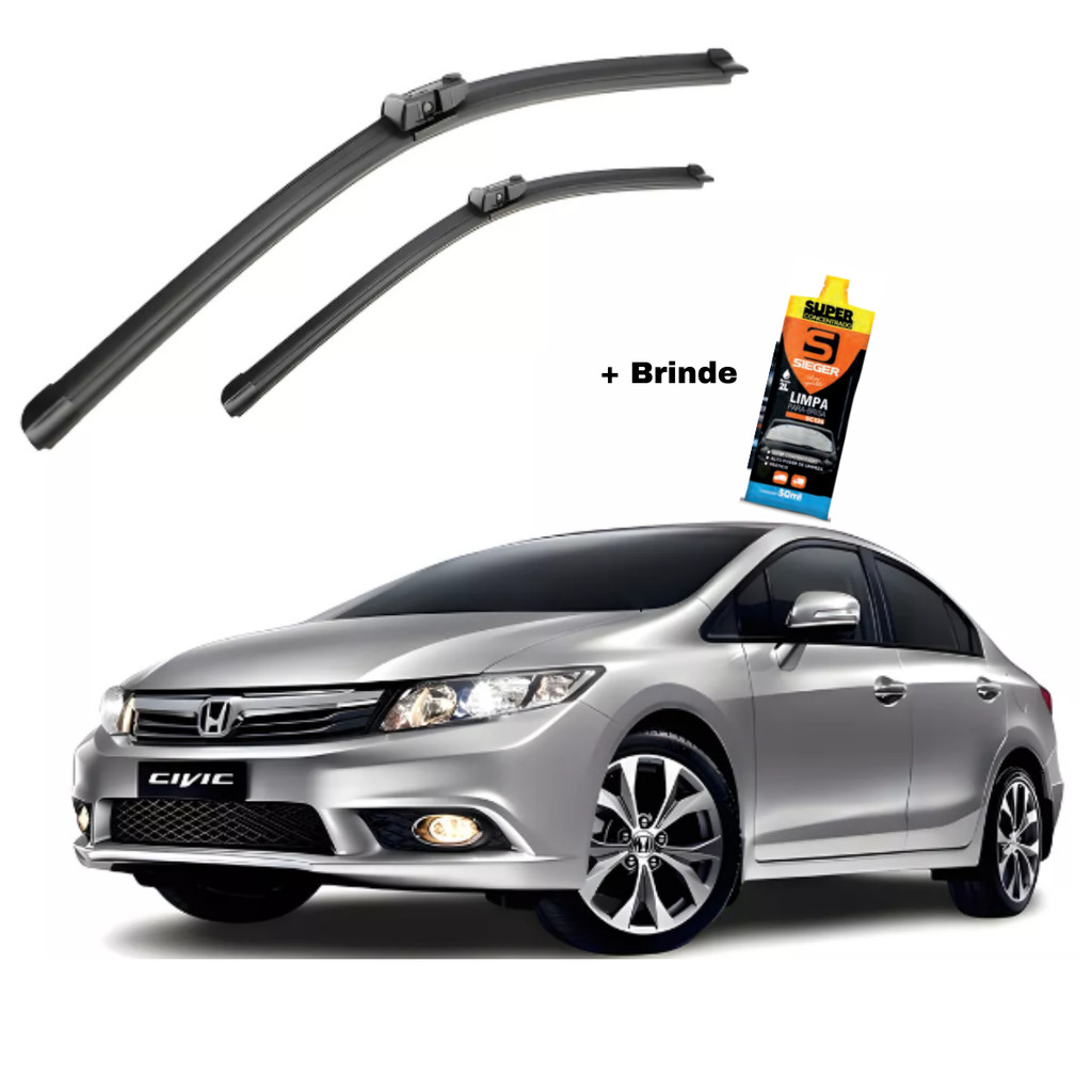 Par Palheta Limpador Silicone New Civic 2007/2012 + Brinde