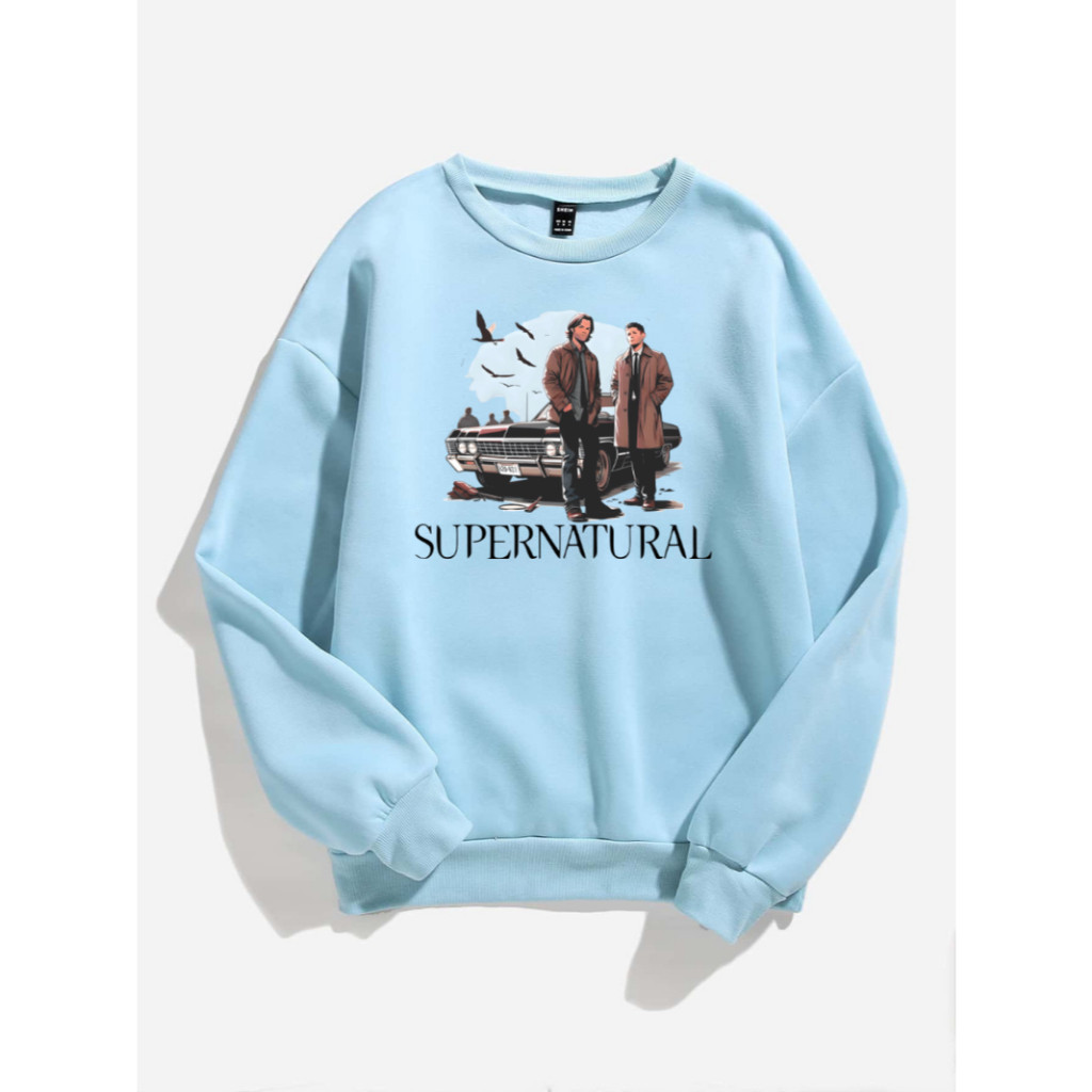 Moletom blusa de frio Supernatural P ao GG The Winchesters Sobrenatural Dean e Sam Gola Redonda Unissex Feminino Masculi