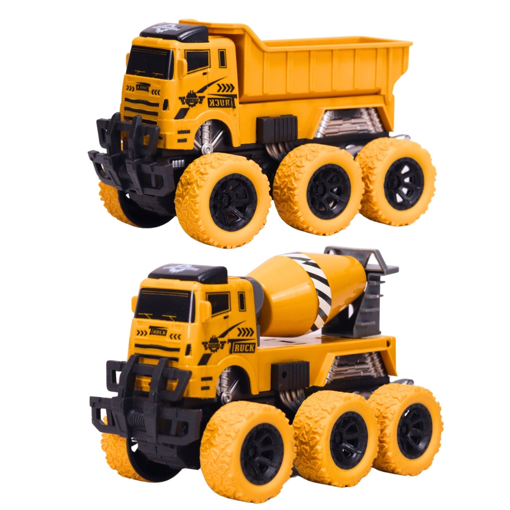 Pack 2 Carrinhos Infantil Caminhão Obras Betoneira e Caçamba CBS1223 - Castela em Oferta na Shopee