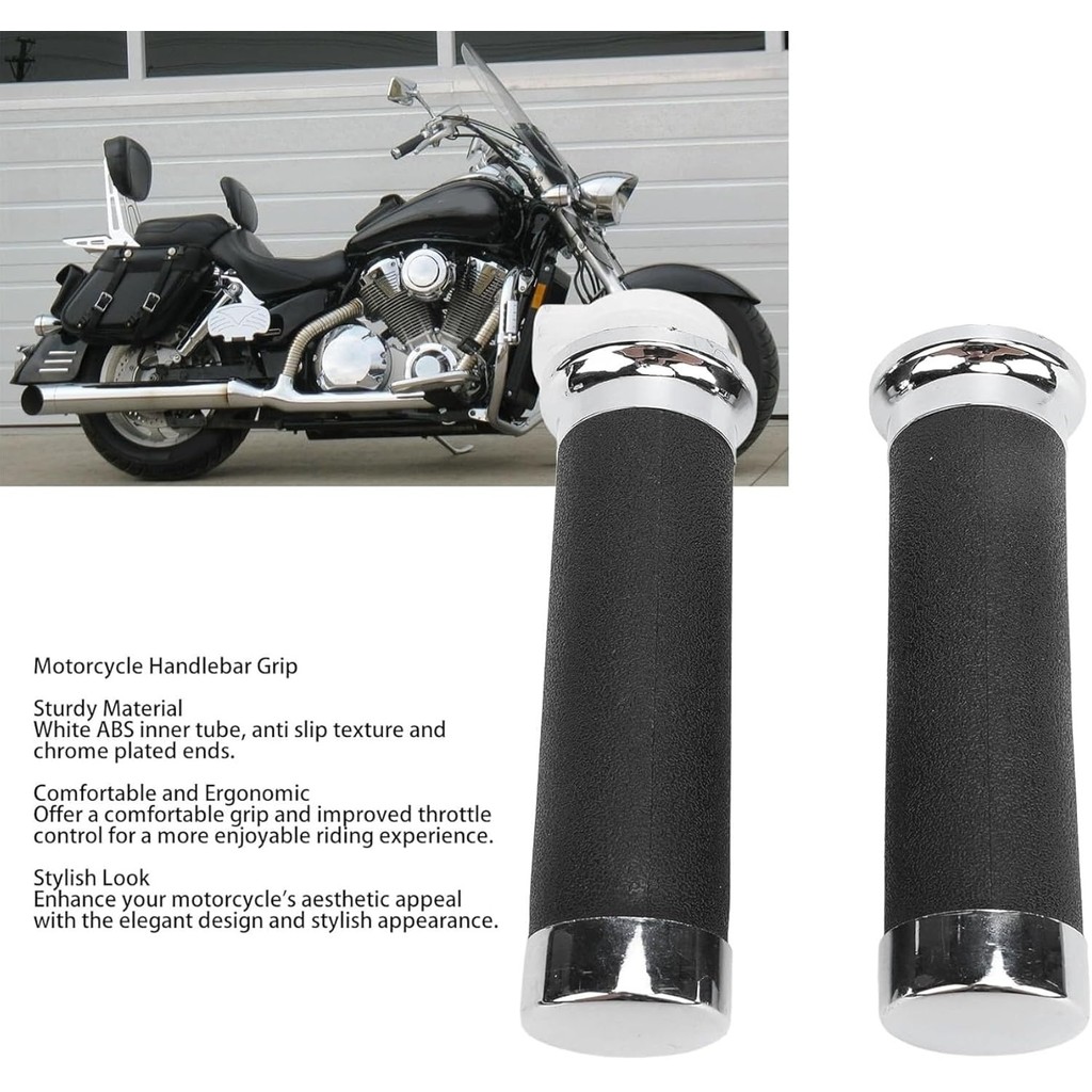 Manopla Punho Par Honda Shadow 600 750 Cromo Abs C/ Roldana 25mm