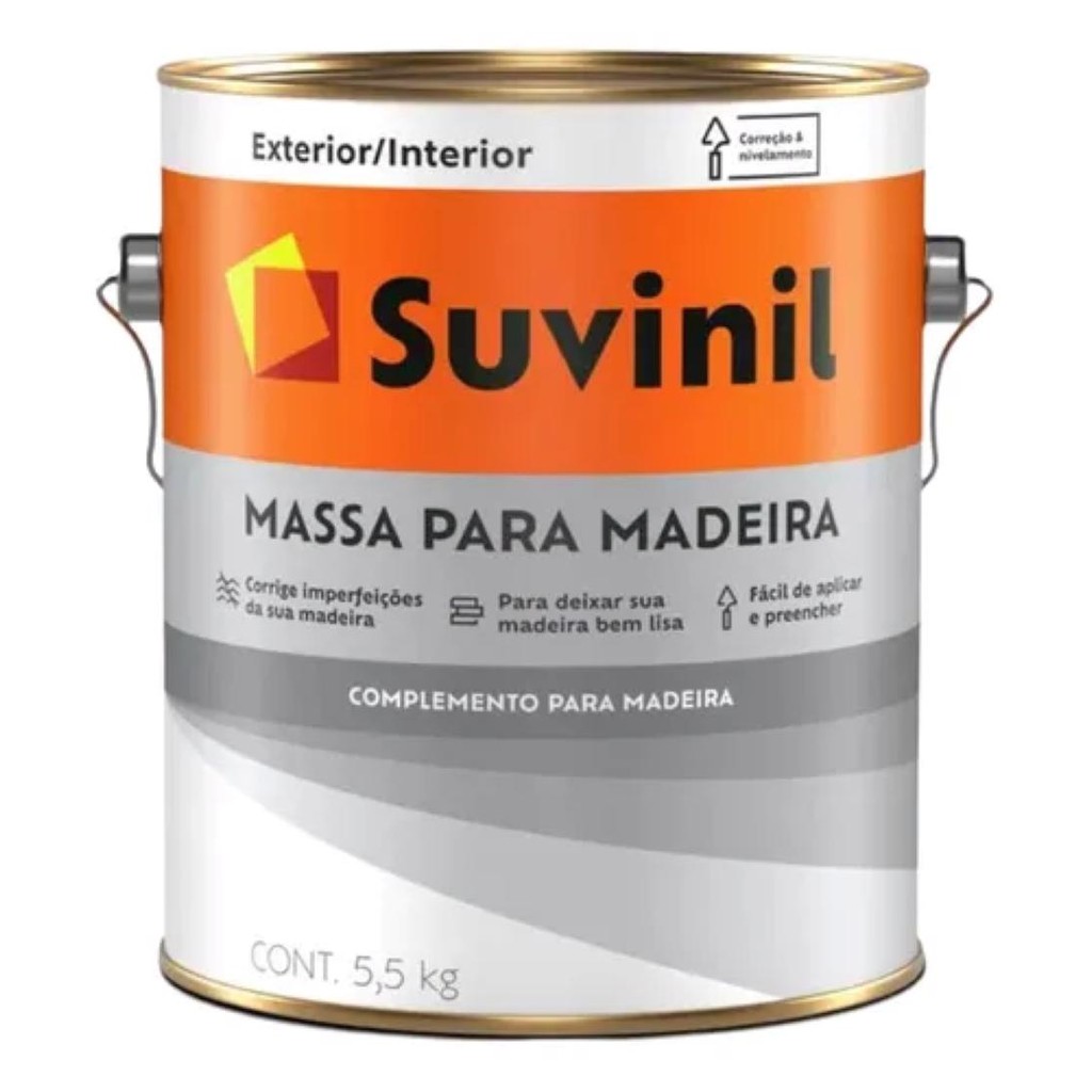 MASSA PARA MADEIRA (3,6L) 5,5KG CORRIGE IMPERFEIÇÕES SUVINIL em Oferta na Shopee