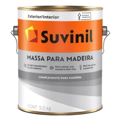 MASSA PARA MADEIRA (3,6L) 5,5KG CORRIGE IMPERFEIÇÕES SUVINIL
