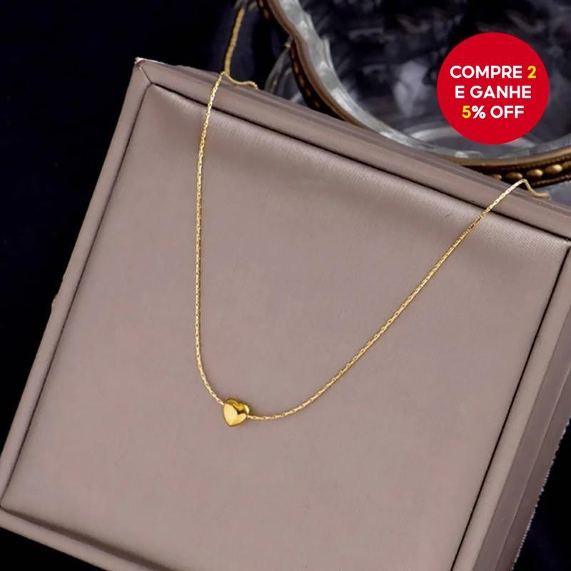 Colar Coração Minimalista, Cadeia Delicada, Joias em Estilo Tendência para Mulheres