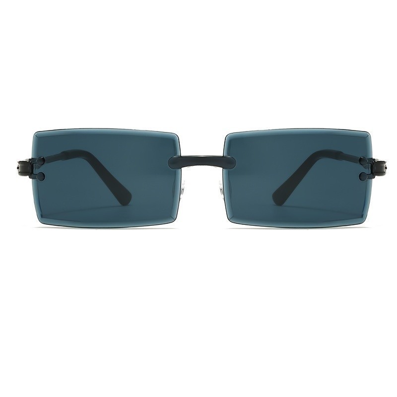 Óculos de Sol Retangulares da Moda, Óculos de Sol Vintage Sem Armação Estilo Urbano, Óculos de Sol Unissex para Viagem -