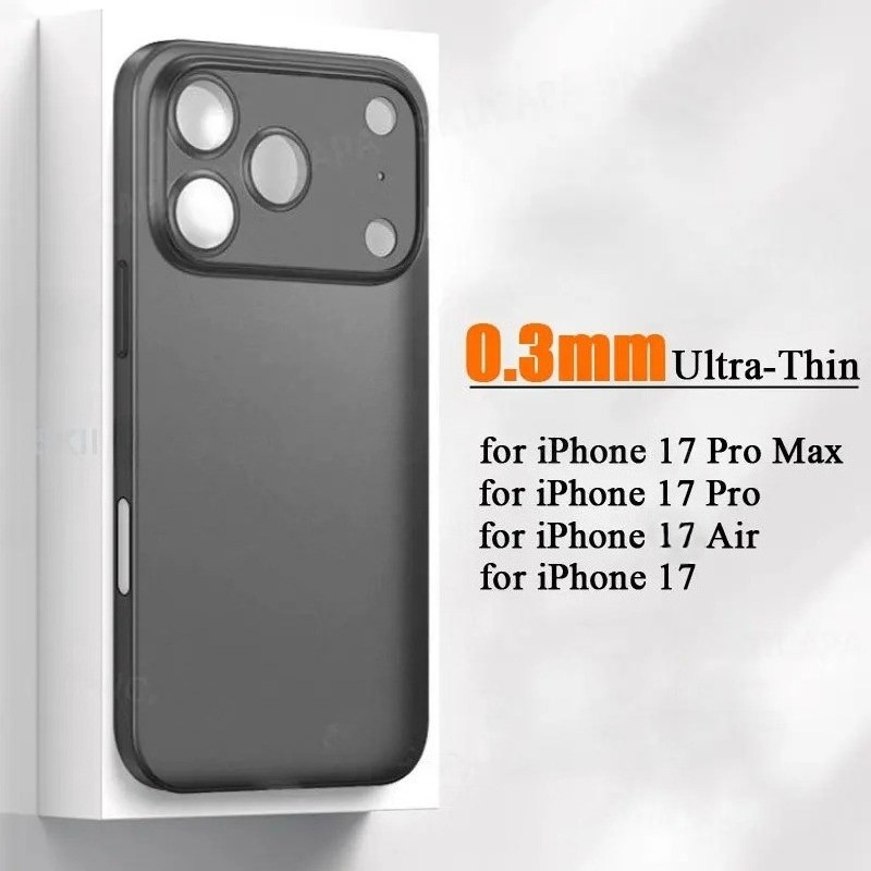 0.3mm Ultra Fino Fosco À Prova De Choque Caso De Telefone Para Iphone 17 Pro Max Ar Translúcido Macio PP Capa iPhone17 em Oferta na Shopee