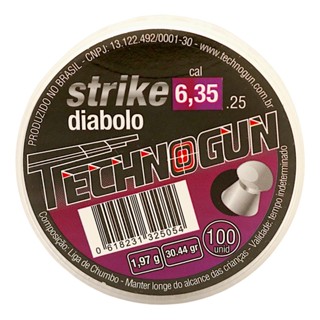 Chumbinho Technogun Strike Diabolô Cal. 6.35mm - 100un em Oferta na Shopee