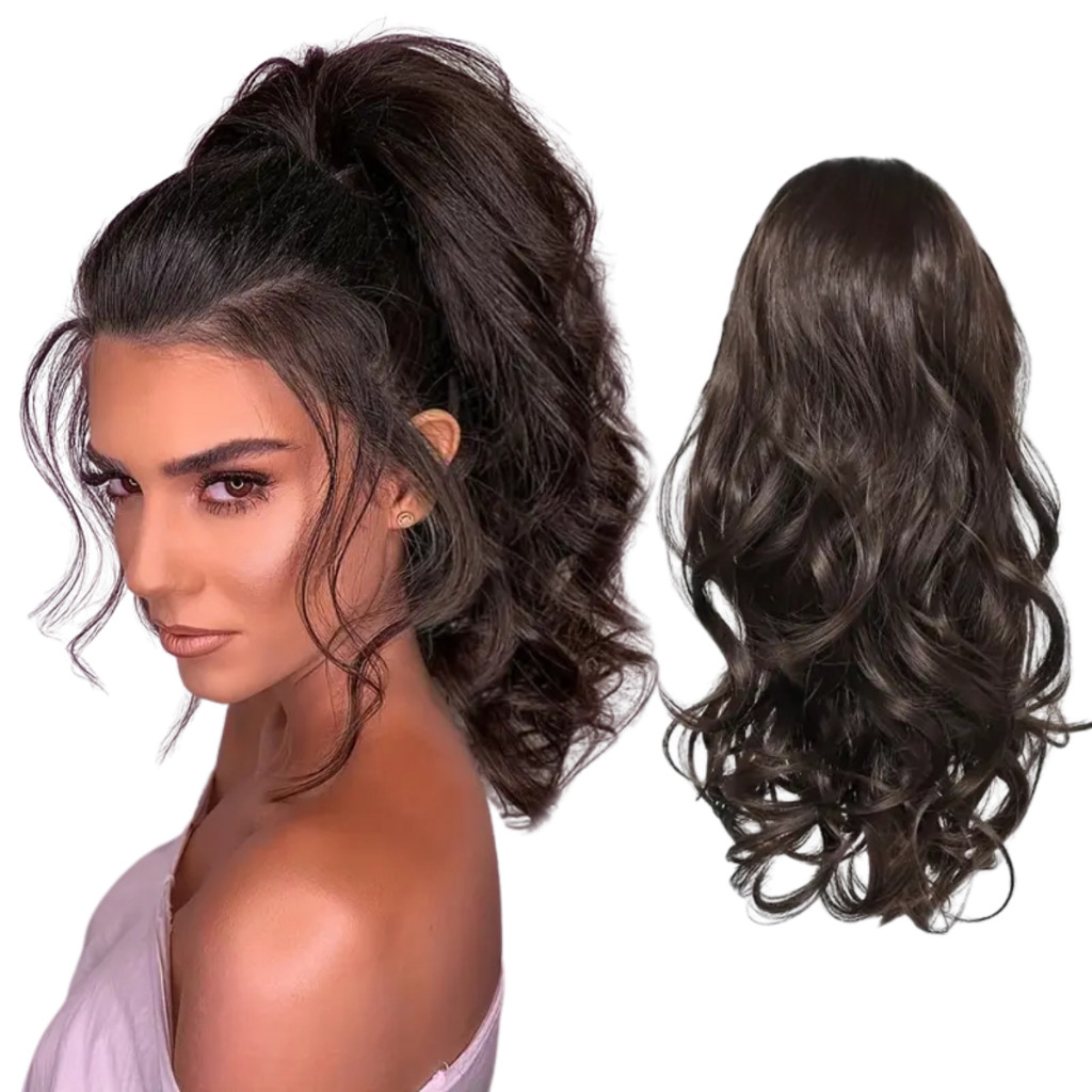 Rabo de Cavalo Tania Respiravel 70cm Ondulado Aspecto Humano Bio Fibra Basico em Oferta na Shopee