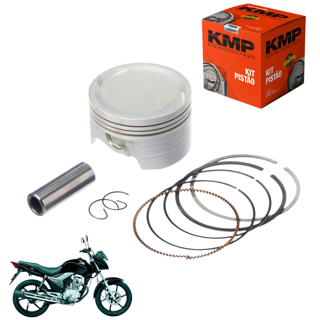 Kit Pistão C/ Anel Cg 150 Titan Nxr Bros 04 A 15 Honda Kmp em Oferta na Shopee