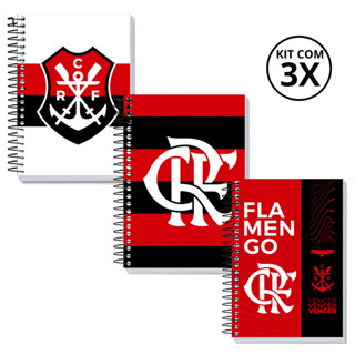 Kit 3 Cadernos 1 Matéria Universitário 80 Folhas Flamengo em Oferta na Shopee