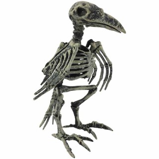 Esqueleto Corvo Osso Animal 20cm Decoração Festa Halloween Terror Enfeite Assustador