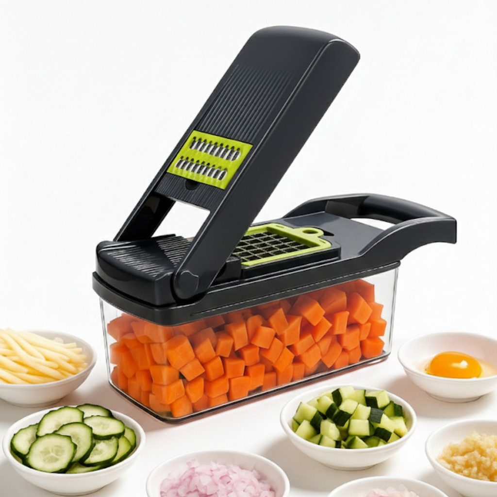 Cortador, Fatiador e Ralador Manual Multifuncional De Legumes e Alimentos (12 funções)