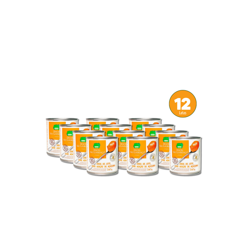 Kit 12 Doce De Leite Zero lactose e açúcar São Lourenço Lata 345g