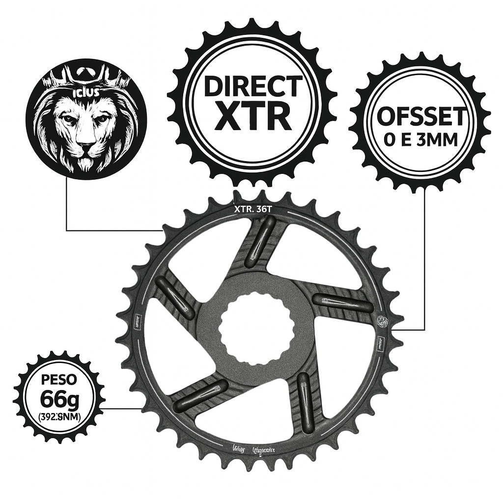 Coroa Ictus Direct Xtr Compativel Shimano