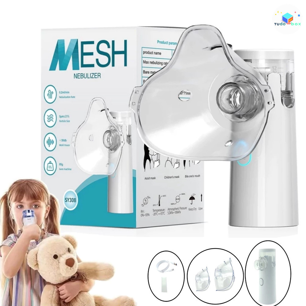Nebulizador Portátil Silencioso para Adultos e Crianças, Inalador a Jato