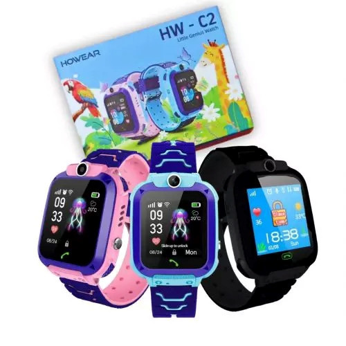 Smartwatch Microwear Infantil Howear Hw C2 Camera Chip GPS SOS A Prova De Água And Electron presente dia das criança