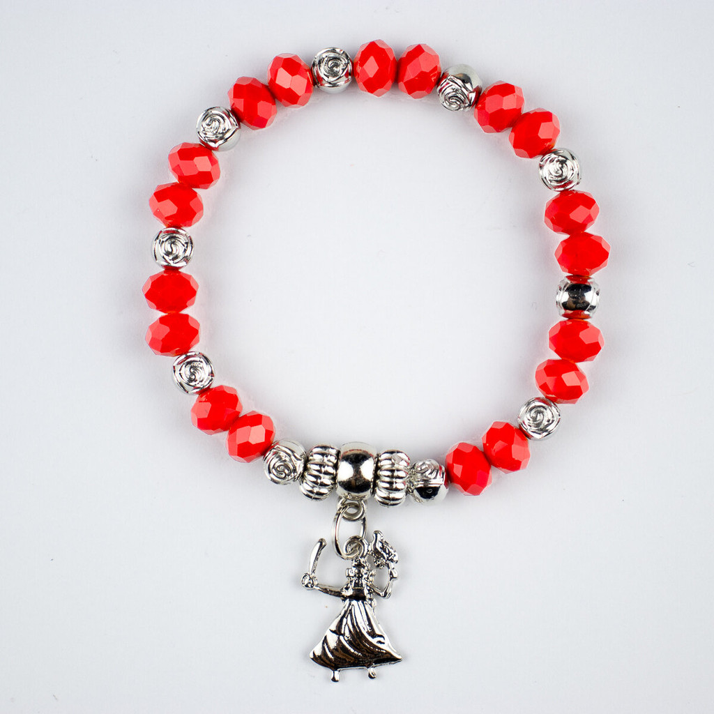 Pulseira Iansa Vermelha Imagem Ceramica Pingente Iansa Prata