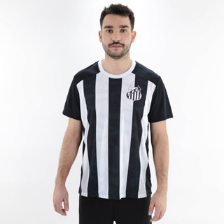 Camiseta de Time Braziline Santos Matriz Preto e Branco - Masculino em Oferta na Shopee