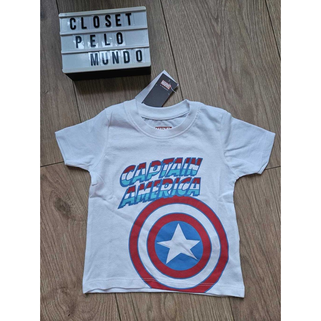 Camiseta Importada Capitao America Importada Primark 9-12 meses