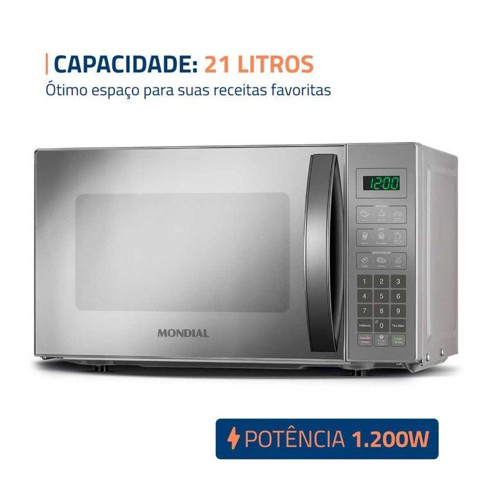 Micro-ondas Mondial 21 Litros Mo-01-21-e Cinza Espelhado 110V · foto 2