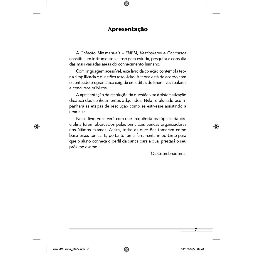 Minimanual de Física - Enem - Vestibulares e Concursos - Questões Comentadas