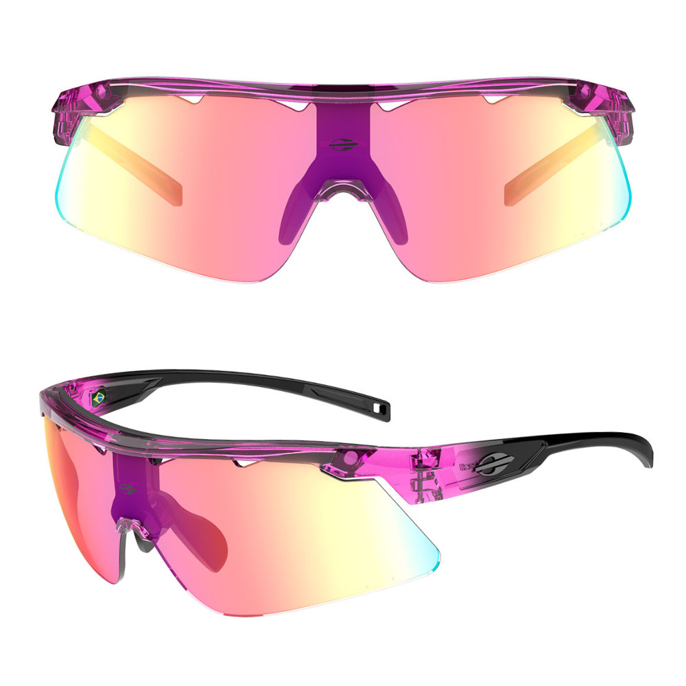 Óculos Sol Performance Mormaii Smash 3 Rosa Translucido Brilho Lente Cinza Revo Vermelho