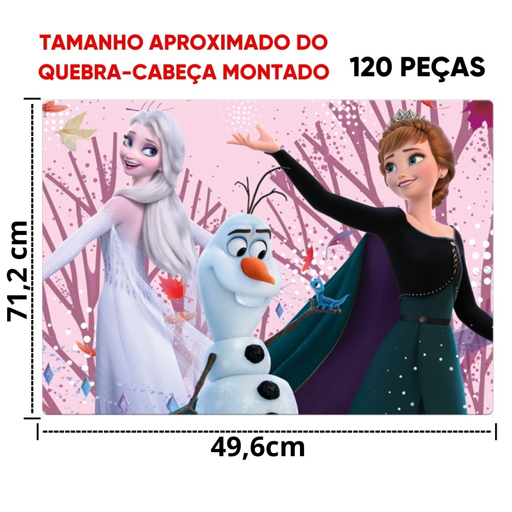 QUEBRA CABEÇA GRANDÃO FROZEN DISNEY 120 PEÇAS GRANDES TOYSTER PUZZLE FILME DESENHO ANA ELSA OLAF — imagem 2 de 2