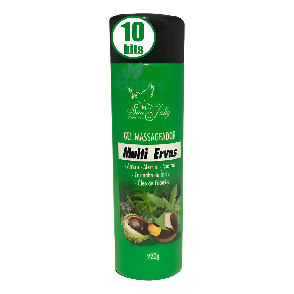 10 Gel Massageadora Multi Ervas San Jully Arnica Atacado