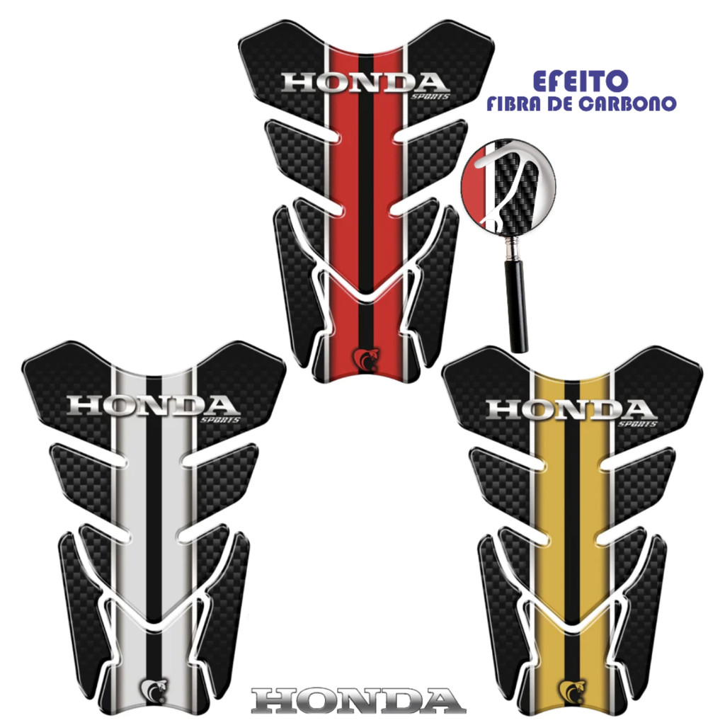 Protetor de Tanque Moto Honda Vermelho, Amarelo, Cinza Fibra de Carbono Tankpad Universal em Oferta na Shopee