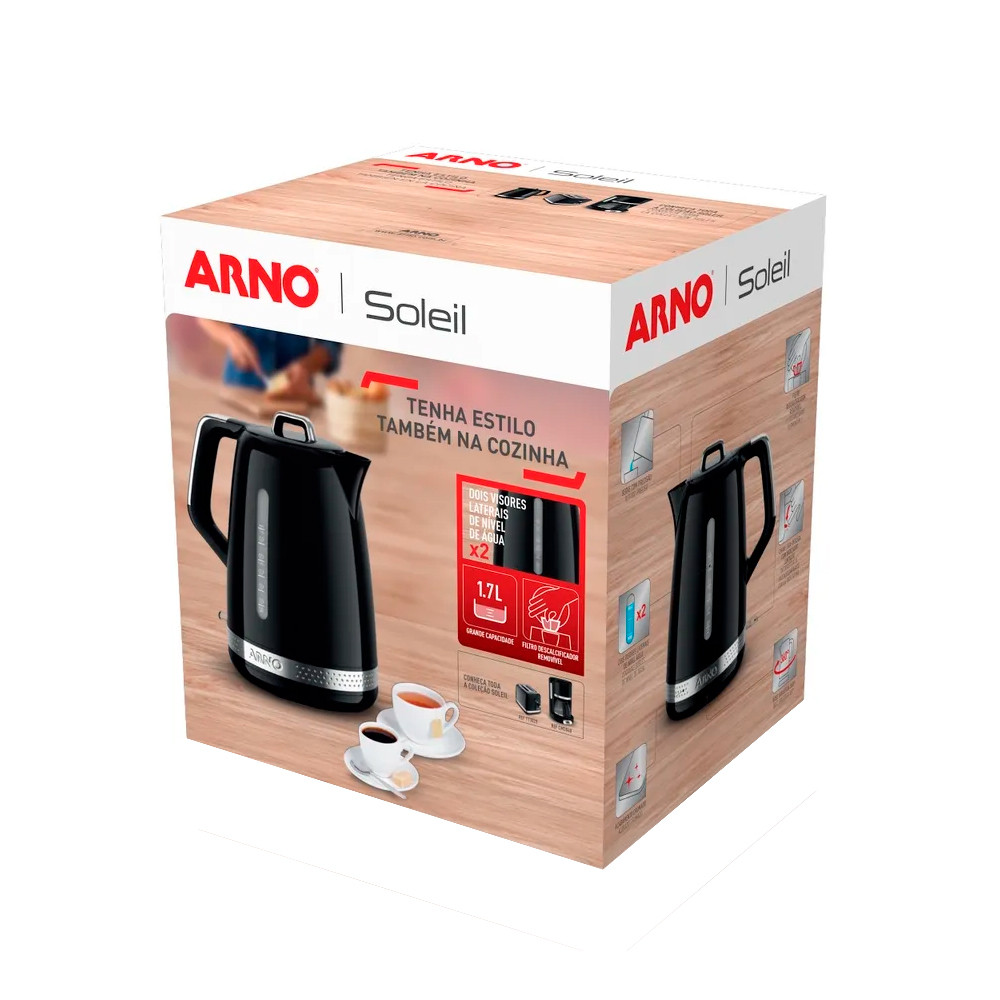 Detalhes do Chaleira Arno Soleil 1,7l Preta Spke Preta - 220v