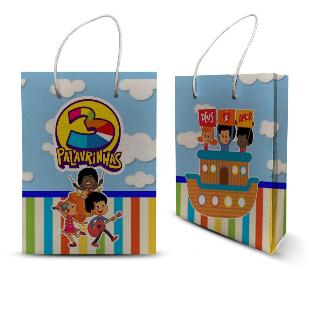 10 SACOLINHA PERSONALIZADA TEMA 3 PALAVRINHAS LEMBRANCINHA MILK DE FESTA