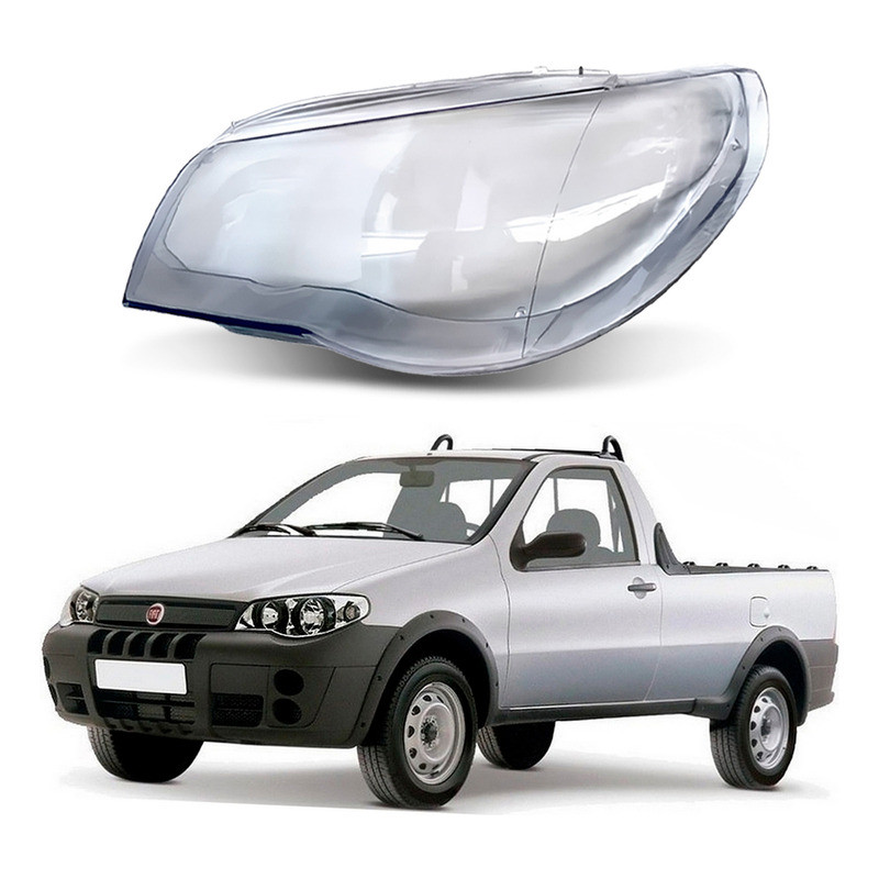 Lente Farol Dianteiro Le Fiat Strada 1.4 1.8 2005 A 2010