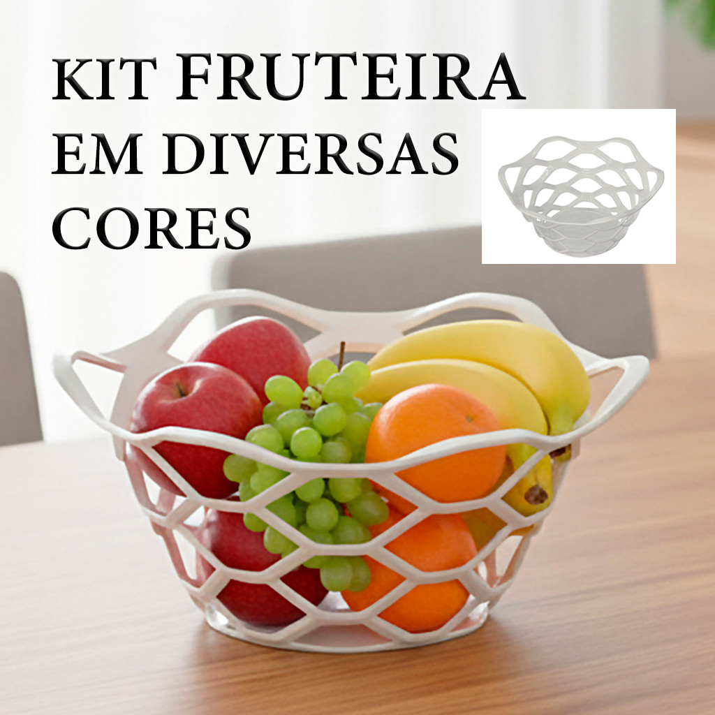 Fruteira de Plastico Decorativa Desing Vazada Moderno Diversas Cores Organizar Mesa Para Frutas em Oferta na Shopee