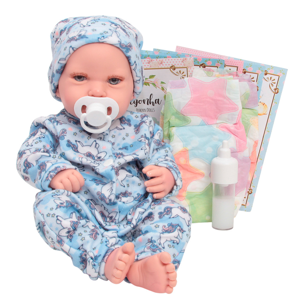 Bebe Reborn Realista Larinha Unicórnio Corpo Silicone 42cm