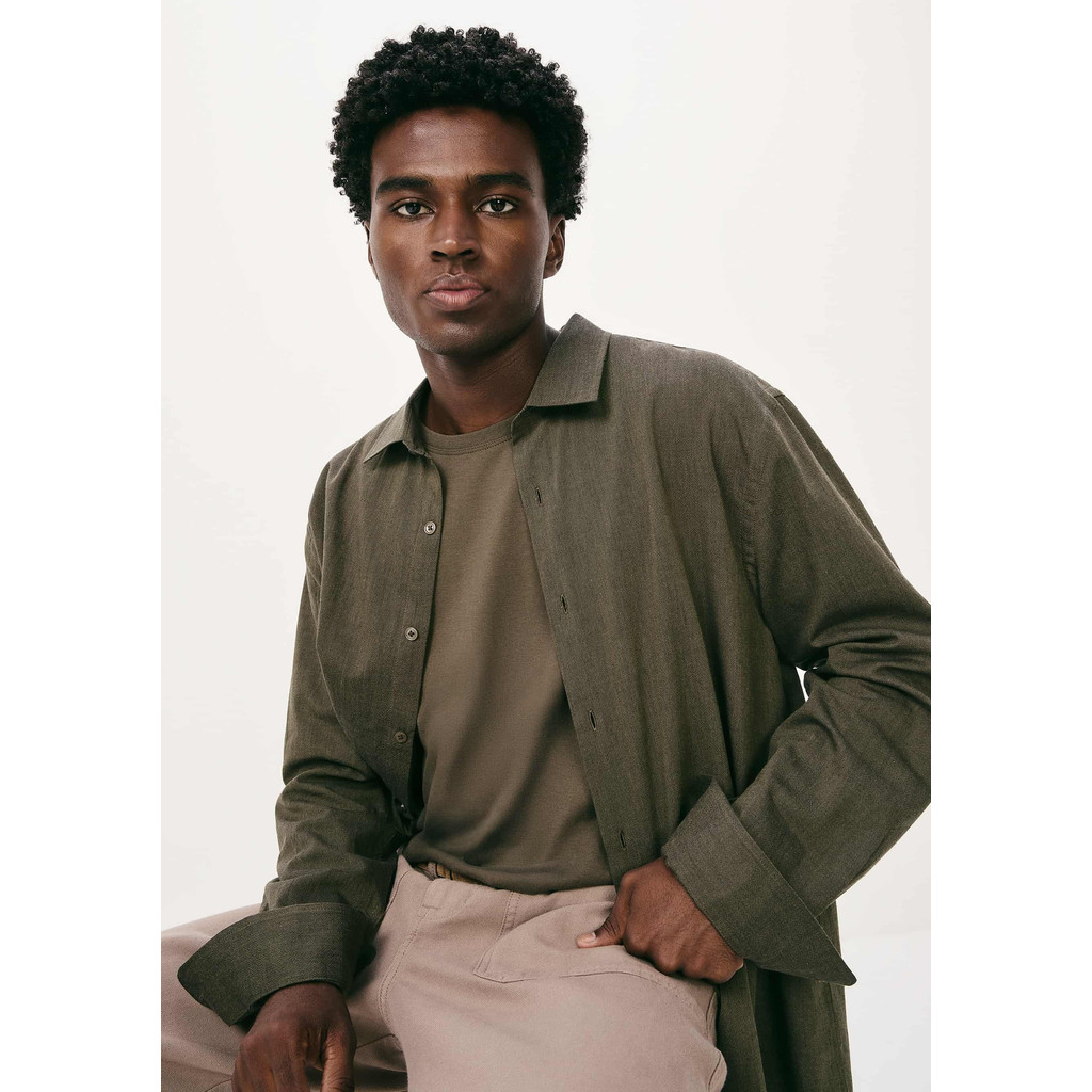 Camisa Masculina Manga Longa Fio Tinto