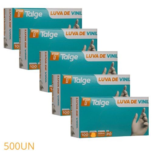KIT 5 CAIXAS DE LUVAS VINIL S/PÓ