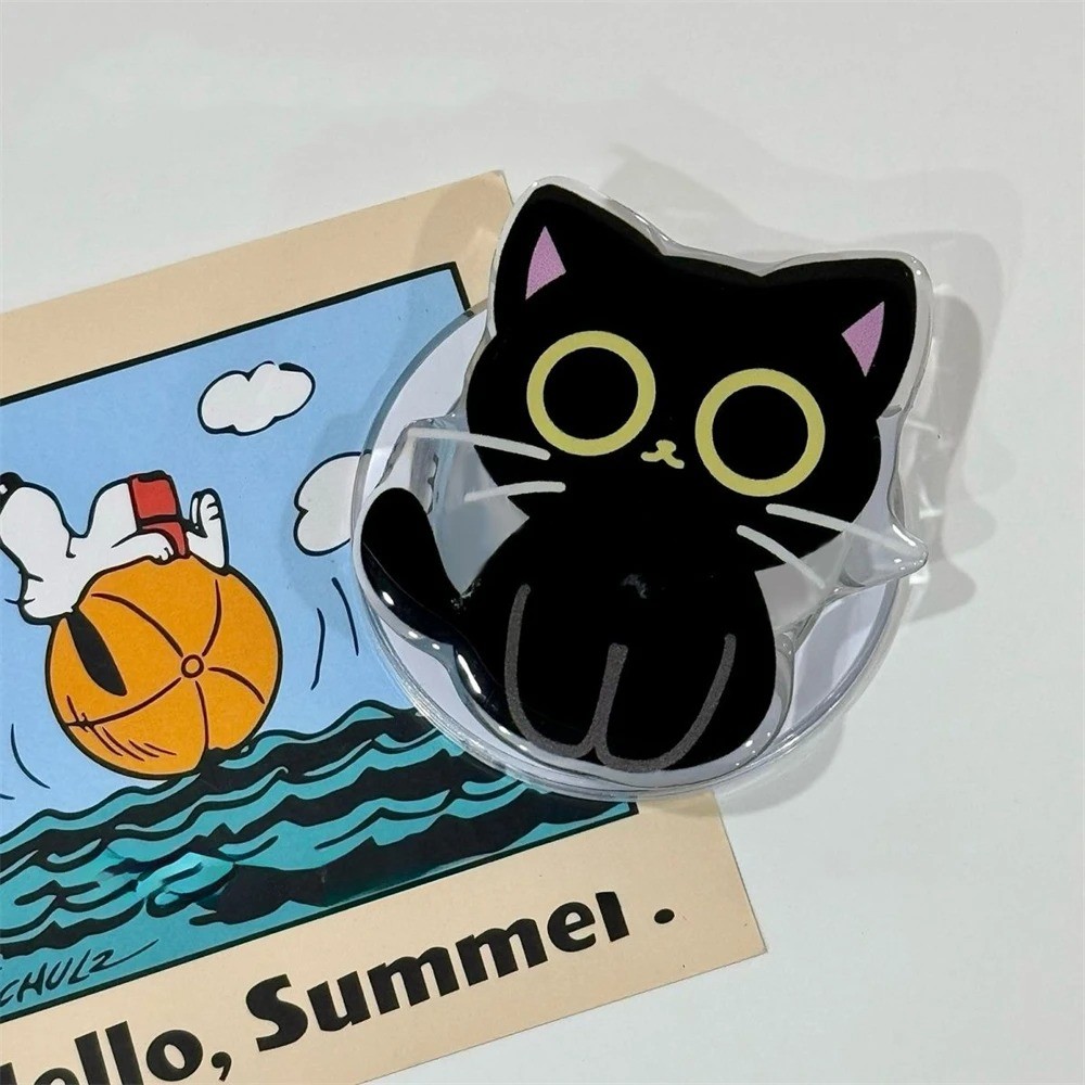 Gato Preto Dos Desenhos Animados Suporte Magnético Aperto Tok Griptok Do Telefone Para IPhone Almofada Magsafe Inteligen