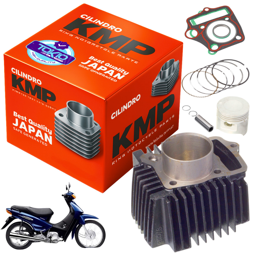 KIT KMP C/ CILINDRO PISTAO ANEL E JUNTA BIZ 100 1998 A 2005 em Oferta na Shopee