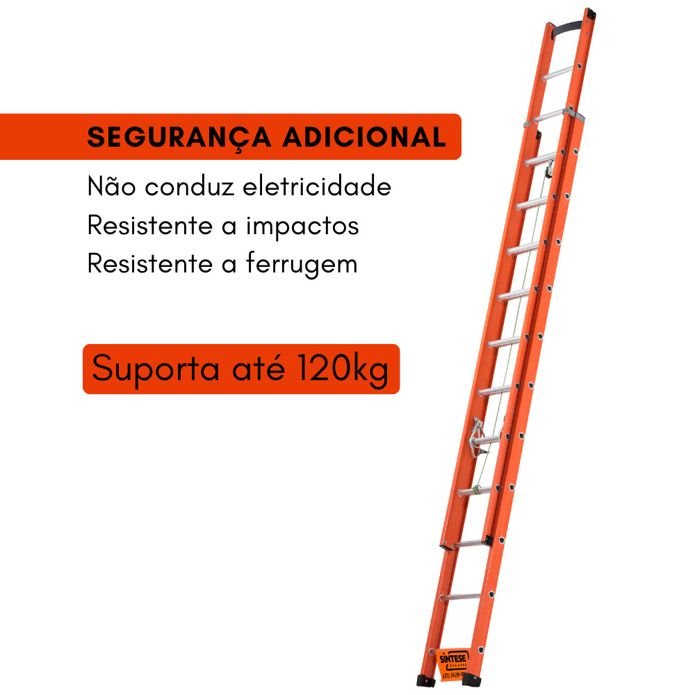 Escada de fibra de vidro extensível 3,60m x 6m 21 degraus SINTESE · foto 2