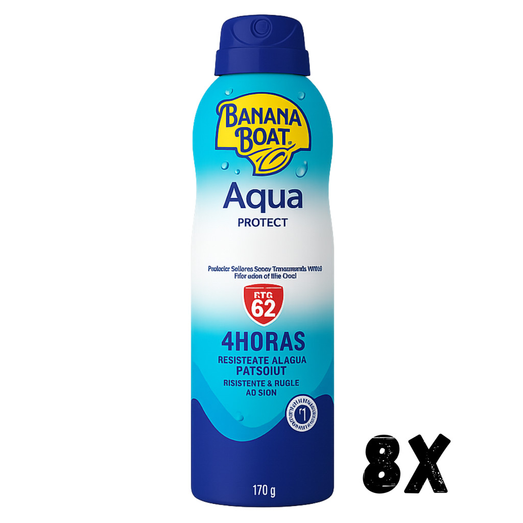 KIT COM 8 BANANA BOAT AQUA PROTECTION - FPS 62 170G R0120