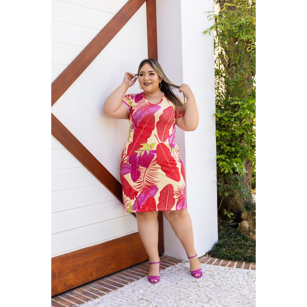 Vestido Midi Viscolycra Ombro De Fora Plus Size