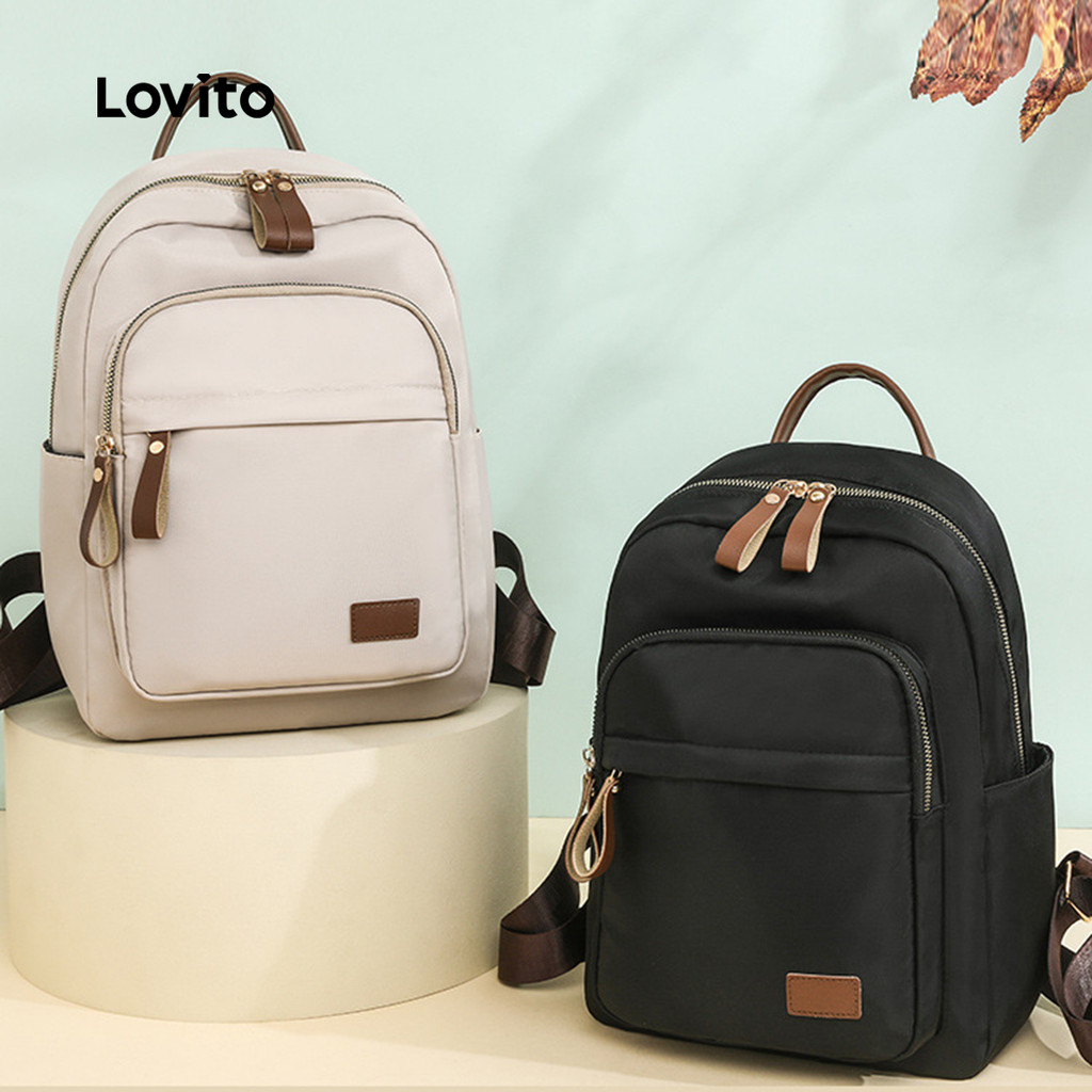 Detalhes do Lovito Mochila Casual de Grande Capacidade para mulheres LFA98043